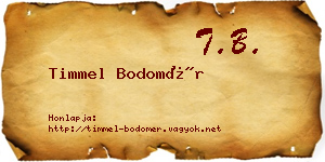 Timmel Bodomér névjegykártya